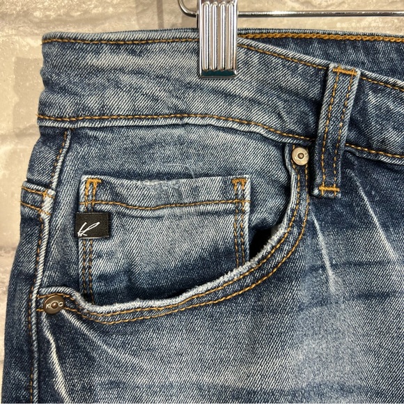 KanCan Women's 30 Distressed Skinny Jeans High Rise Zip Fly Medium Blue Wash - Picture 6 of 10